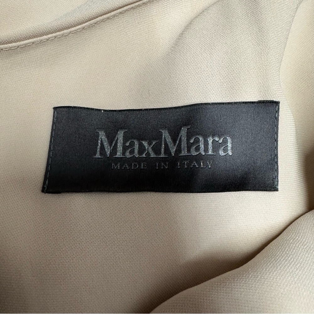 MaxMara One-Shoulder Beige Dress size 4 silk - Picture 6 of 10